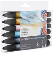 WINSOR NEWTON double-sided Brush Fine 6 pcs Sky tones - Markers