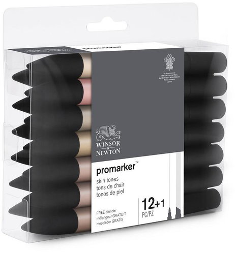 WINSOR NEWTON double-sided Fine Chisel 12+1 pcs Skin tones - Marker - Main image