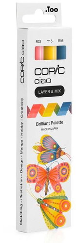 COPIC Ciao double-sided Brush Chisel 3 pcs Brilliant Palette - Markers - Main image