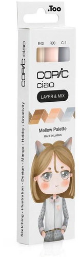 COPIC Ciao Double Sided Brush Chisel 3 pcs Mellow Palette - Marker - Main image
