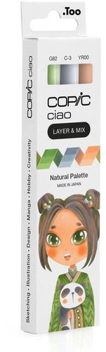 COPIC Ciao double-sided Brush Chisel 3 pcs Natural Palette - Marker - Main image