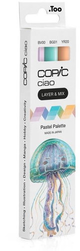 COPIC Ciao double-sided Brush Chisel 3 pcs Pastel Palette - Marker - Main image