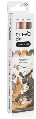COPIC Ciao Double Sided Brush Chisel 3 Pcs Pet Palette - Marker - Main image