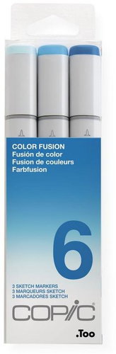 COPIC Sketch oboustranné Brush Chisel 3 ks fusion set 6 - Markers - Main image
