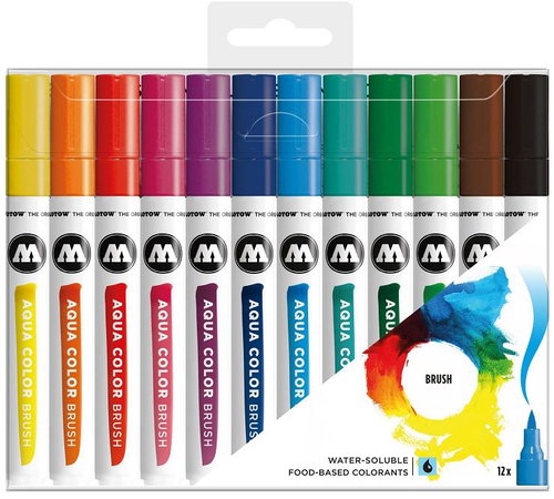 MOLOTOW Aqua colour Brush 12 pcs basic A - Marker - Main image
