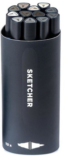MOLOTOW Sketcher 12 pcs grey A - Markers - Main image