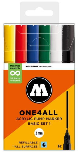 MOLOTOW One4All 127HS 2 mm 6 pcs Basic Set - Felt Tip Pens - Main image
