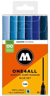 MOLOTOW One4All 127HS 2 mm 6 pcs Blue Set - Felt Tip Pens