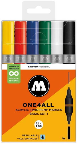 MOLOTOW One4All Twin 6 pcs Basic Set - Felt Tip Pens - Main image