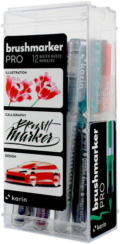 KARIN BrushMarker PRO 12 pcs Basic colours - Felt Tip Pens - Main image