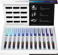 KARIN DecoBrush Pigment 12 pcs Violet-Blue Colors - Felt Tip Pens