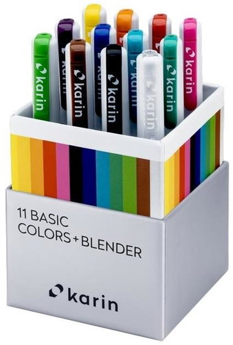 KARIN RealBrush PRO 11 pcs Basic colours + blender - Felt Tip Pens - Main image