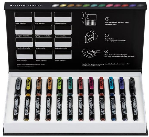 KARIN RealBrush Metallic 12 pcs - Felt Tip Pens - Main image