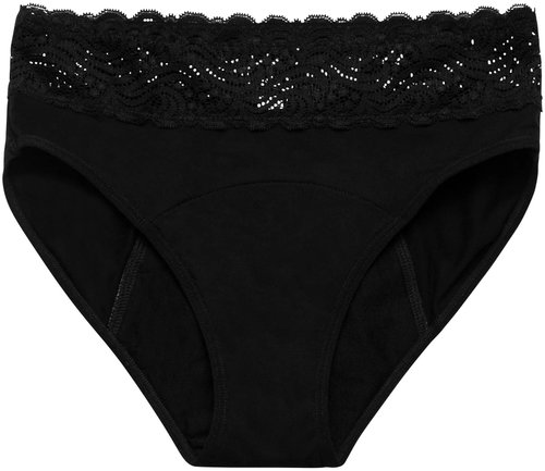 Modibodi Sensual Hi-Waist Bikini Super Black 4XL - Menstruation Underwear - Main image