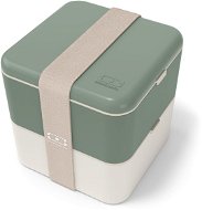MonBento Svačinový bento box Square Natural Green  - Snack Box