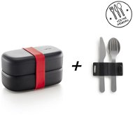 Lékué Sada svačinový box Lunch Box To Go + Příbory Basic To Go Limited Edition  - Snack Box