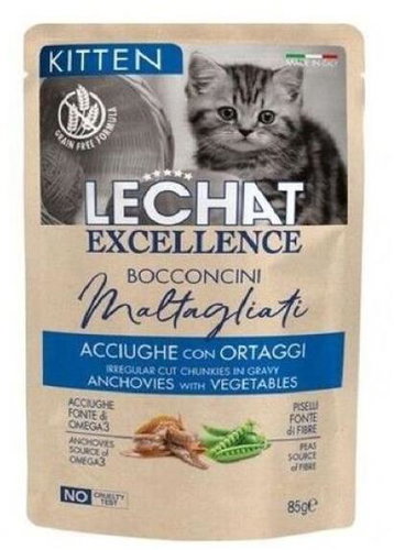Monge Maltagliati Kitten pocket for kittens - anchovies with vegetables 85 g - Cat Food Pouch - Main image