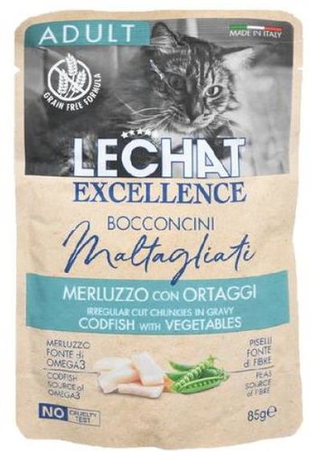 Monge Maltagliati Adult capsule for adult cats - cod with vegetables 85 g - Cat Food Pouch - Main image