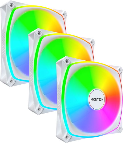 Montech RX120 PRO Reverse 3 in 1 Pack White - PC Fan - Main image