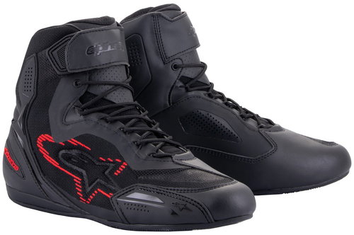 ALPINESTARS boots FASTER-3 RIDEKNIT, black/dark grey/red, 2025, size 41 - Motorcycle Shoes - Main image