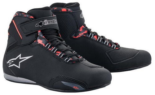ALPINESTARS SEKTOR WATERPROOF boots, black/red/grey/camo, 2025, size 40,5 - Motorcycle Shoes - Main image
