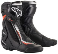 ALPINESTARS boots SMX PLUS 2, black/white/red fluo, 2025, size 45 - Motorcycle Shoes