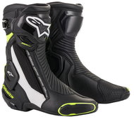 ALPINESTARS boots SMX PLUS 2, black/white/yellow fluo, 2025, size 46 - Motorcycle Shoes