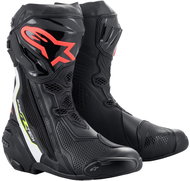 ALPINESTARS boots SUPERTECH R, black/white/red fluo/yellow fluo, 2025, size 47 - Motorcycle Shoes