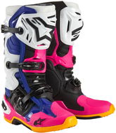 ALPINESTARS boty TECH 10 limitovaná edice COAST, bílé/modré/růžové/žluté/oranž./černé, 2024 - Boty na motorku
