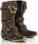 ALPINESTARS boots TECH 10 limited edition SQUAD, dark brown/gold/black, size 43 - Motorcycle Shoes