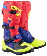 ALPINESTARS boots TECH 3, red/blue/yellow fluo/black, 2025, size 42 - Motorcycle Shoes