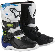 ALPINESTARS boots TECH 3S KIDS, children's, white/black/blue, 2025, size 28 - Motorcycle Shoes