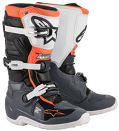 ALPINESTARS boots TECH 7 S, children's, black/grey/white/orange fluo, size 37 - Motorcycle Shoes