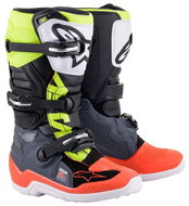 ALPINESTARS boots TECH 7 S, children's, grey/red fluo/yellow fluo, 2025, size 38 - Motorcycle Shoes
