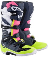 ALPINESTARS boots TECH 7, black/blue/pink/yellow fluo, size 39 - Motorcycle Shoes