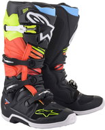 ALPINESTARS boots TECH 7, black/yellow fluo/red fluo, size 42 - Motorcycle Shoes