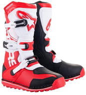 ALPINESTARS boots TECH TRIAL, white/red fluo/black, 2025, size 43 - Motorcycle Shoes