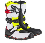 ALPINESTARS boots TECH TRIAL, white/red/yellow fluo/black, 2025, size 44,5 - Motorcycle Shoes