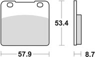 Braking brake pads (semi-metallic compound SM1) (2pcs) M501-109 - Motorbike Brake Pads