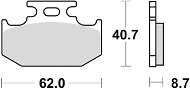 Braking brzdové destičky (semi-metalická směs SM1) (2ks) M501-129 - Motorbike Brake Pads