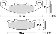 Braking brake pads (semi-metallic compound SM1) (2pcs) M501-117 - Motorbike Brake Pads