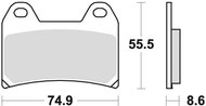 Braking brake pads (semi-metallic compound SM1) (2pcs) M501-149 - Motorbike Brake Pads
