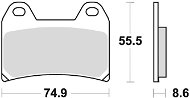 Braking brzdové destičky (semi metalická směs CM66) (2ks) M501-295 - Motorbike Brake Pads