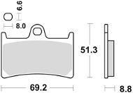 Braking brzdové destičky (semi metalická směs CM66) (2ks) M501-296 - Motorbike Brake Pads