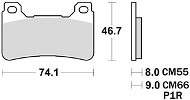 Braking brzdové destičky (semi metalická směs CM66) (2ks) M501-302 - Motorbike Brake Pads