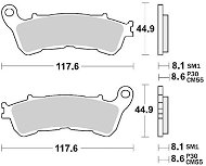 Braking brzdové destičky (sinterová směs CM55) (2ks) M501-227 - Motorbike Brake Pads