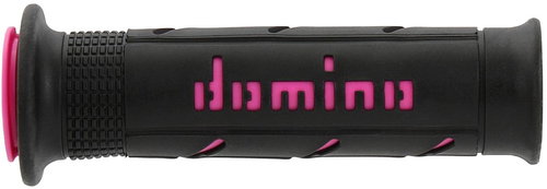 Domino grips A250 road length 120 + 125 mm, black and pink - Motorbike Grips - Main image