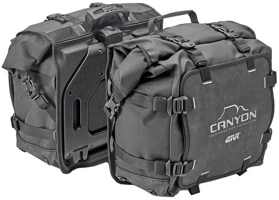 Givi GRT720 Canyon sorozatú PLX tartóhoz oldaltáska, fekete, vízálló, 2×25 l