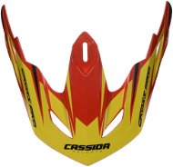 CASSIDA kšilt pro přilby Cross Pro, červená/žlutá fluo/černá, seriová délka kšiltu - Helmet Shield