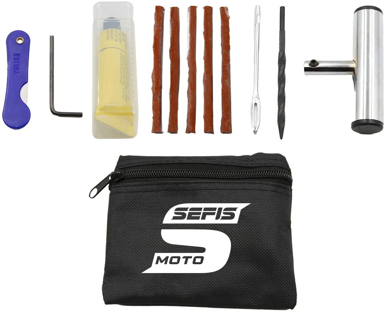 SEFIS Pocket moto belső nélküli gumiabroncs javító készlet
